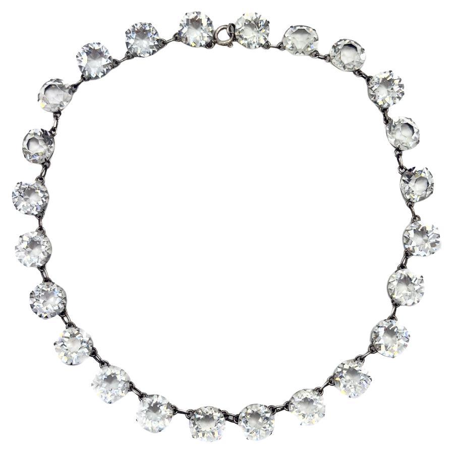 Antique Art Deco Paste Riviere Necklace 1920s