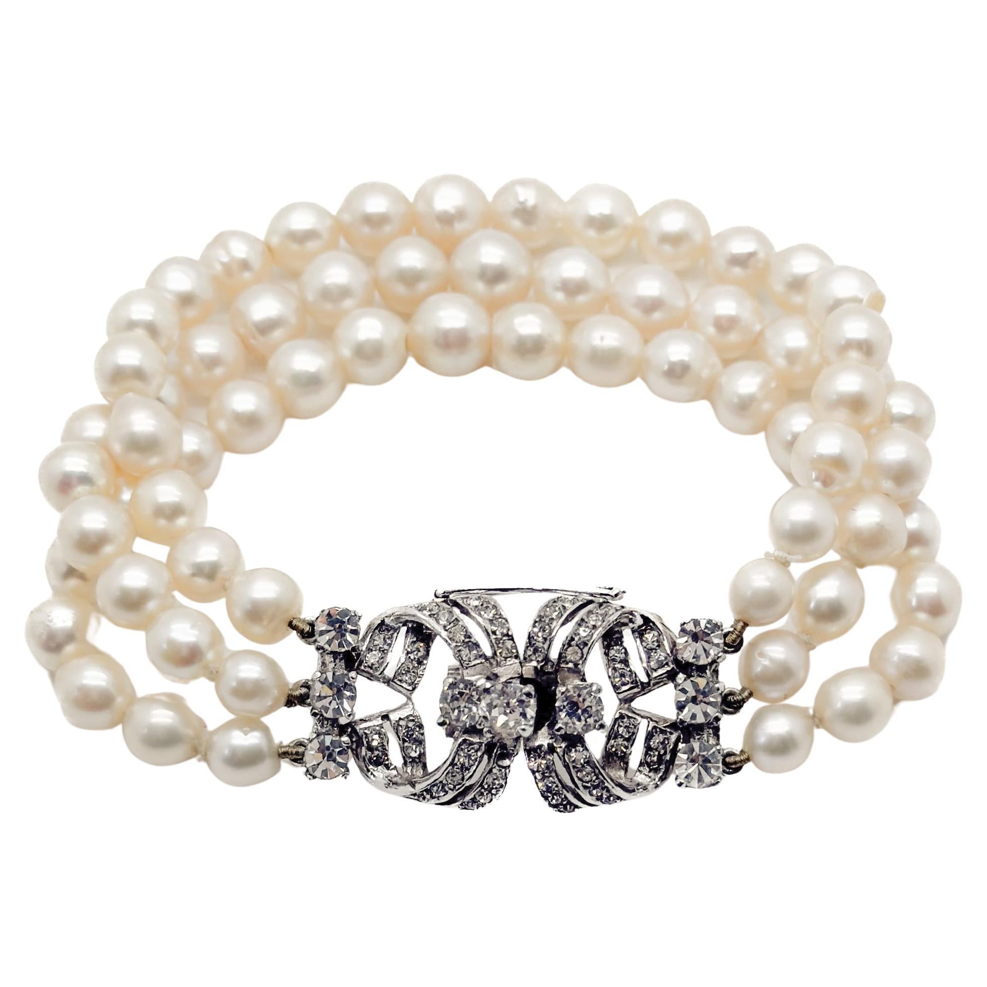 Bracciale antico in pasta e perle Art Déco 1930