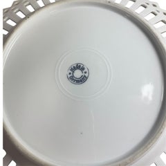 Antique Art Deco Pearl plate with perforated guard
