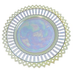 Antique Art Deco Pearl plate with perforated guard