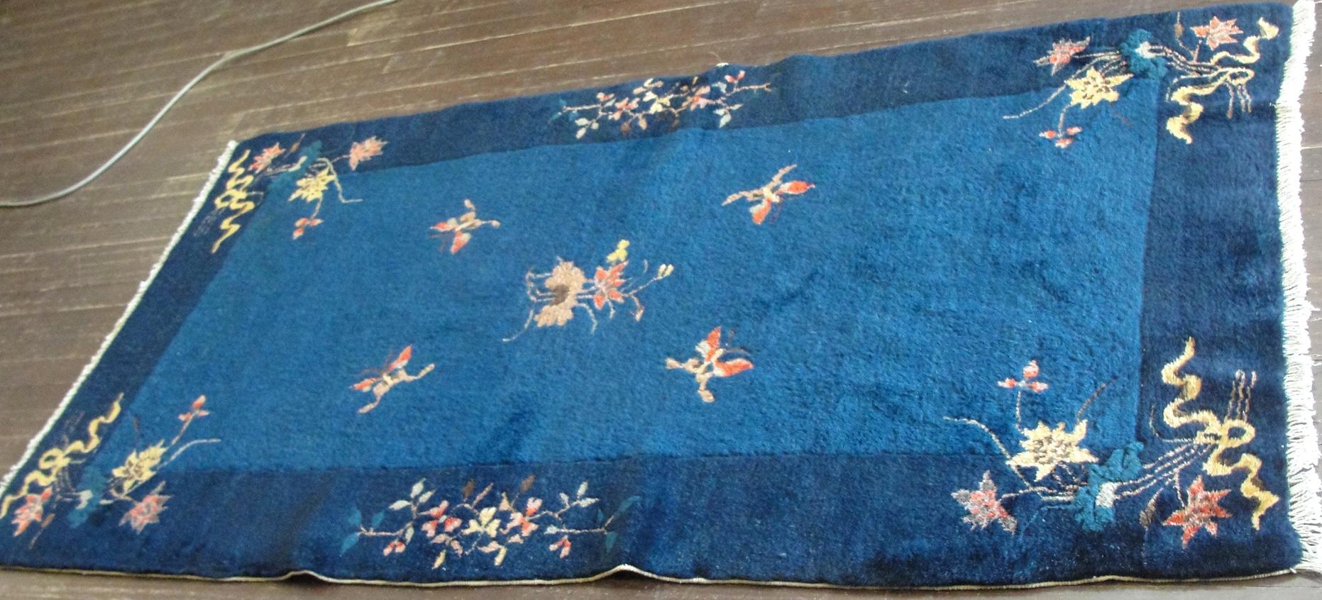 Hand-Knotted Antique Art Deco/ Peking Chinese Rug For Sale