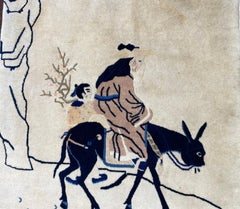 Antique Art Deco/Peking Rug, Pictorial Design, circa 1940s