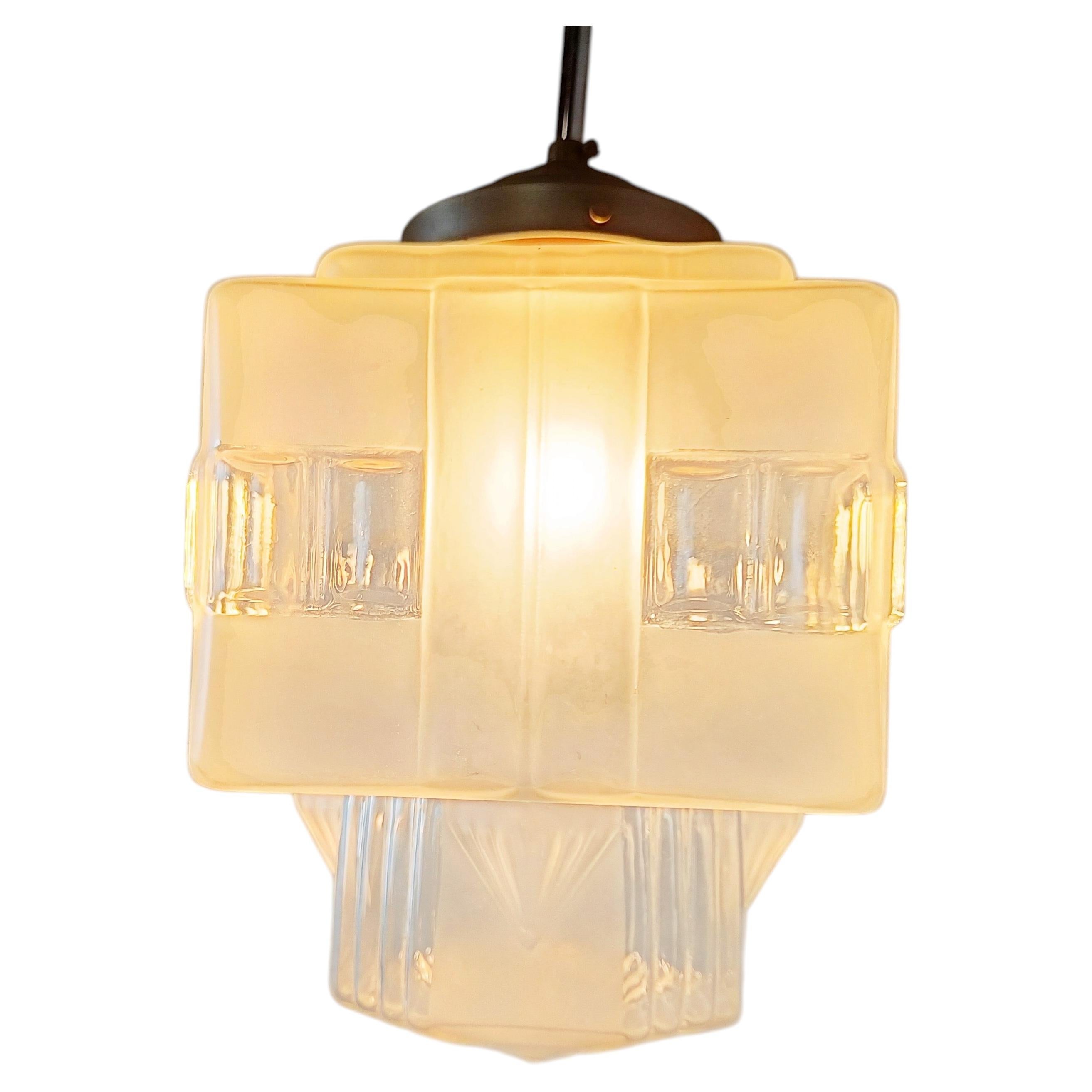 Antique Art Deco Pendant Light, 1930s