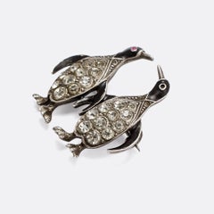 Antique Art Deco Penguins Brooch