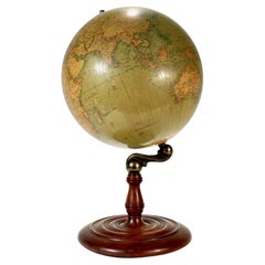 Globe de bibliothèque 12 pouces de style Art Déco ancien:: Replogle