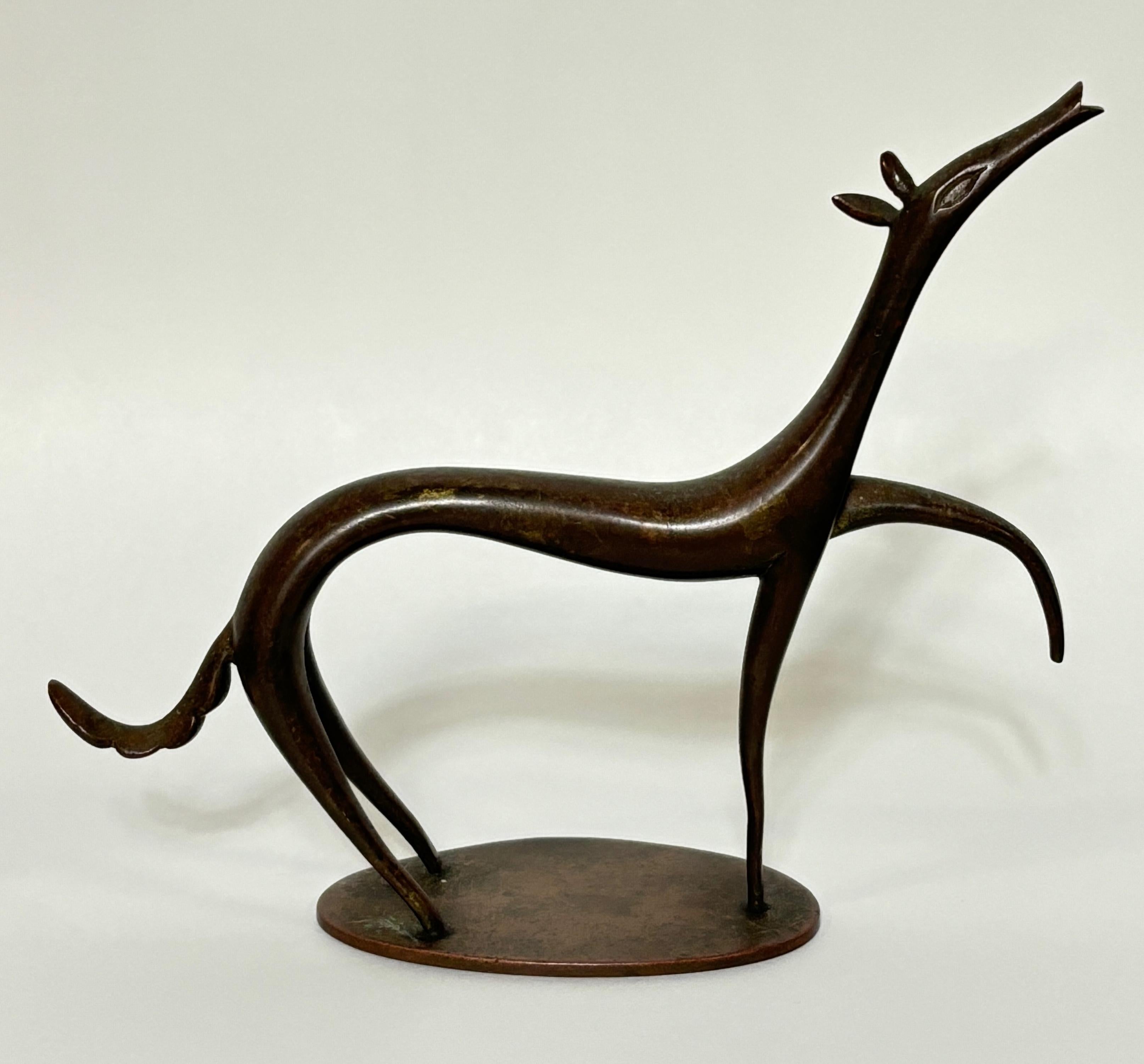 Karl Hagenauer pour Werkstätte Hagenauer Wienstamp - estampillé WHW fabriqué en Autriche, sculpture de cheval en bronze des années 1940.