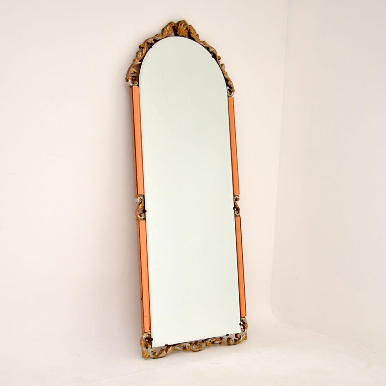 English Antique Art Deco Period Decorative Mirror For Sale