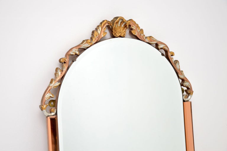 Beveled Antique Art Deco Period Decorative Mirror For Sale