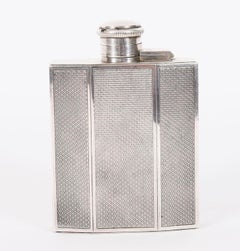 Antique Art Deco Period Sterling Silver Hip Flask 20th Century