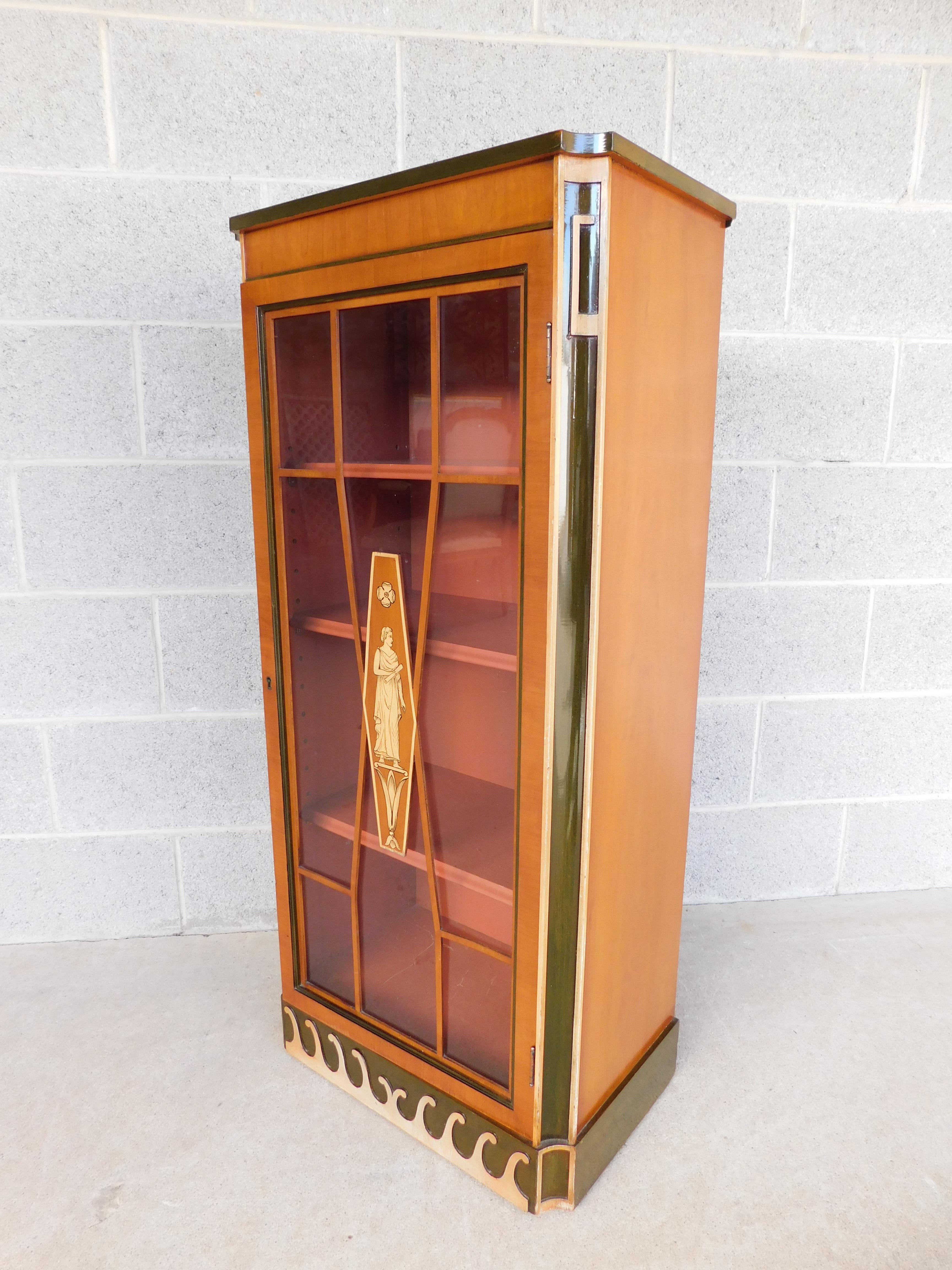 Antique Art Deco Petite Single Door Bookcase 1