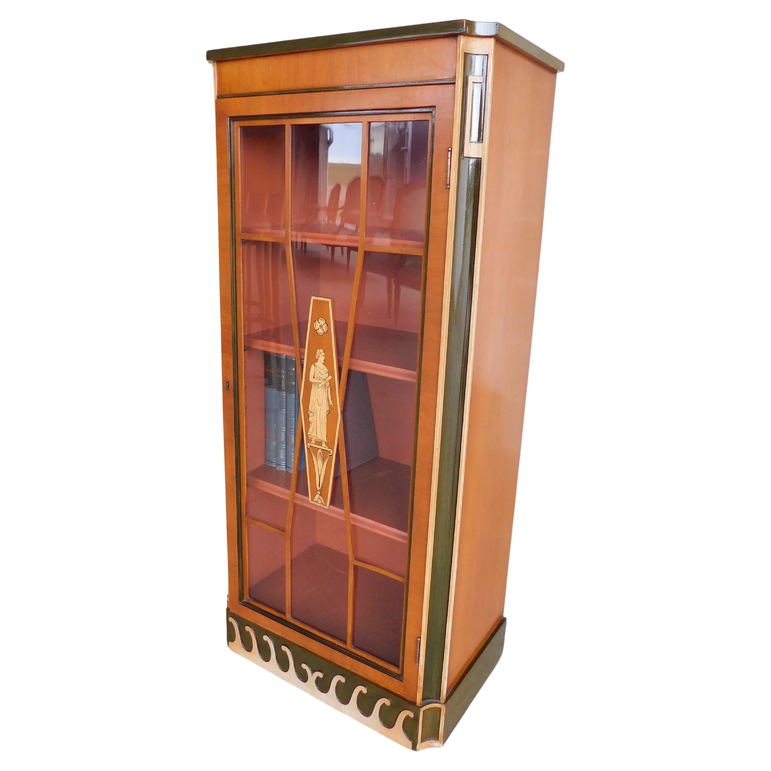 Antique Art Deco Petite Single Door Bookcase