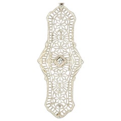 Pendentif Art déco ancien convertible en épingle en or blanc 14 carats 3,2 g V1093