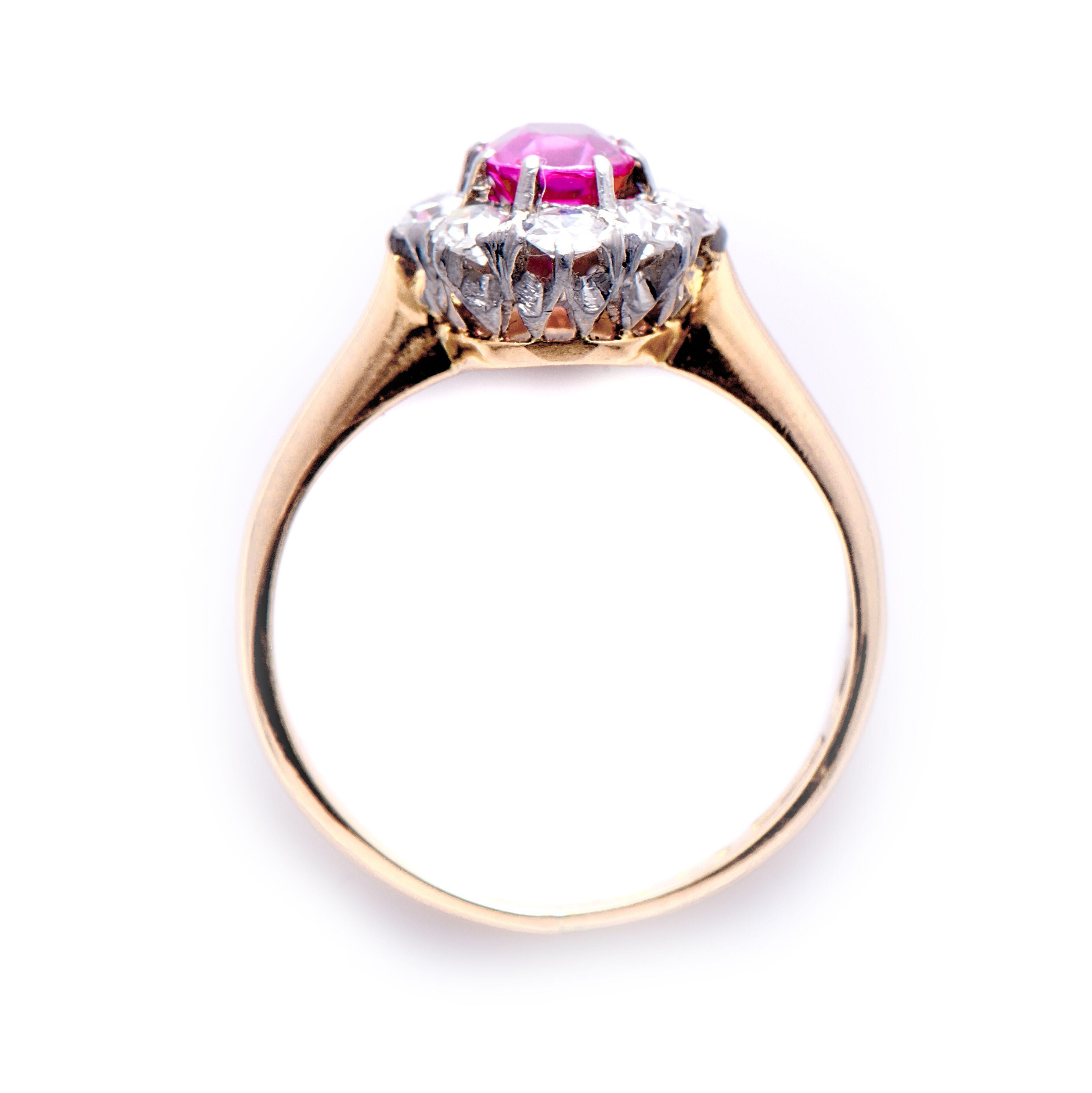 antique pink sapphire ring