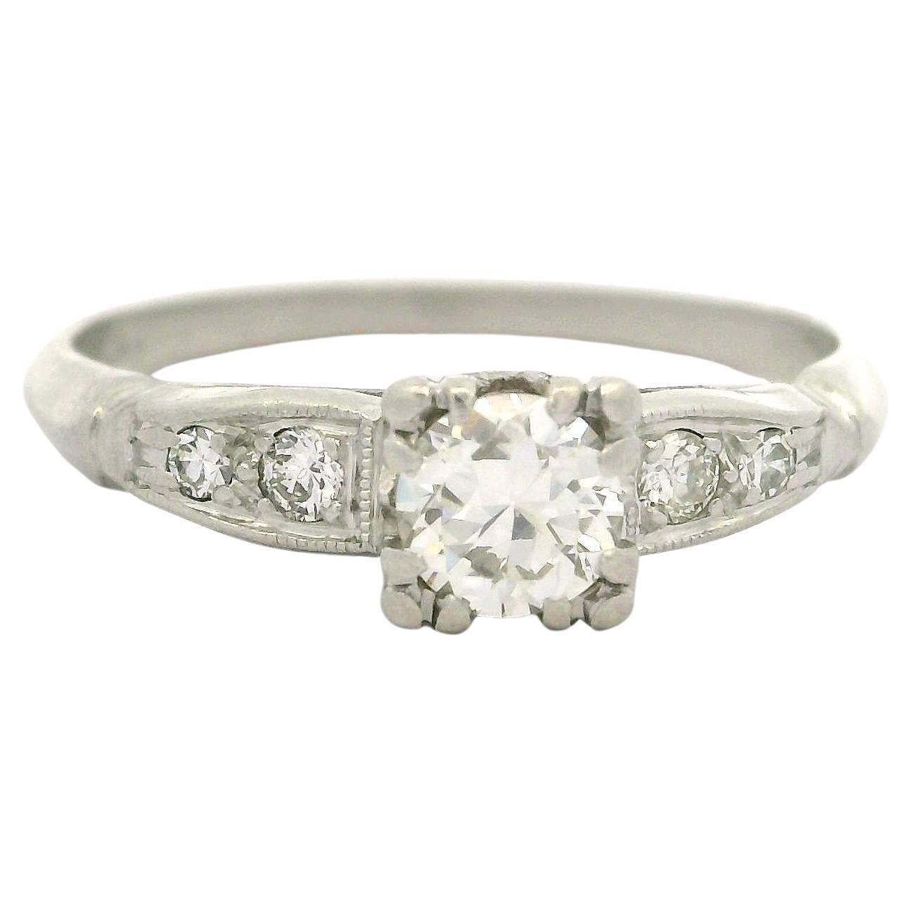 Bague de fiançailles classique en platine Arte Antiques 0.37ctw Diamond Promise