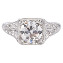 Bague de fiançailles Arte Antiques Platinum 0.96 Ct E VS1 Diamond GIA