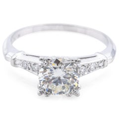 Antiker Art Deco Platin 1,14 TCW Diamantring Größe 6