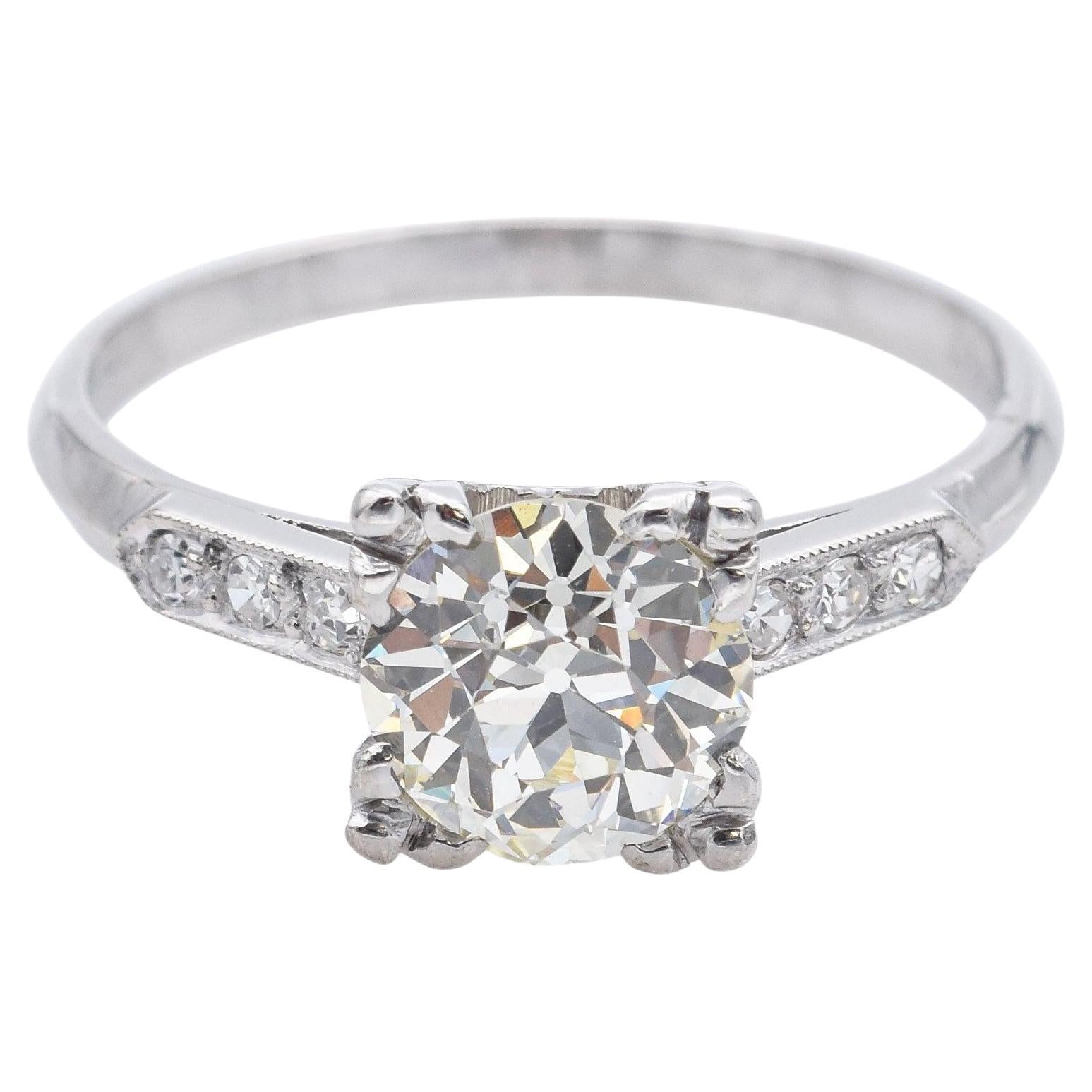 Antiker Art Deco Platin 1.20tcw Alter Euro Diamantring