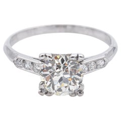 Antiker Art Deco Platin 1.20tcw Alter Euro Diamantring