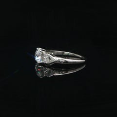 Antike Art Deco Platin 1,23ctw alte Diamant Trillion Verlobungsring Versprechen
