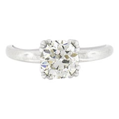 Antiker antiker Art Deco Platin 1,34ctw GIA europäischer Diamant Solitär Verlobungsring
