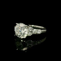 Antique Art Deco Platinum 1.59ct Old European Diamond Mosaic Shoulders Ring