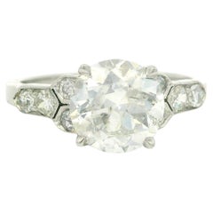 Antiker Art Deco Platin 1,59ct Old European Diamond Mosaic Shoulders Ring