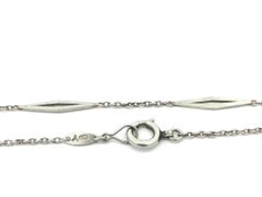 Antique Art Deco Platinum 16" Fancy Lozenge Shape Link Chain Necklace