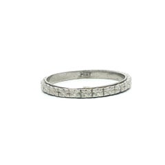 Antique Art Deco Platinum 1.9mm Floral Pattern Stack Band Ring Size 4.5
