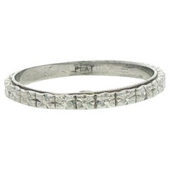 Antique Art Deco Platinum 1.9mm Floral Pattern Stack Band Ring Size 4.5