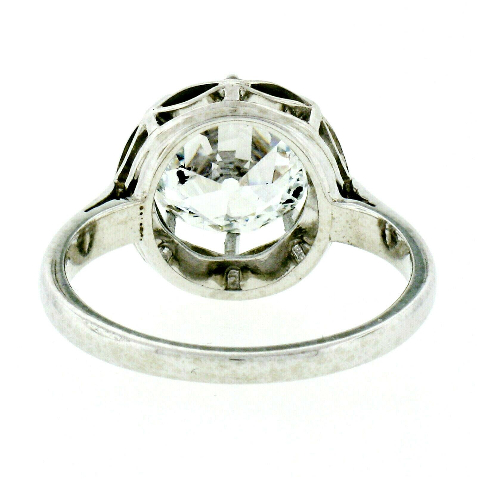 Antique Art Deco Platinum 2.05 Carat GIA Old European Cut Diamond Ring 4