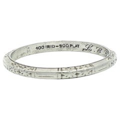 Arte Antiques Platinum 2.1mm Detailed Engraved Band Ring sz 8.5