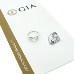 Antique Art Deco Platinum 2.52ctw GIA Square Step Cut Diamond Engagement Ring