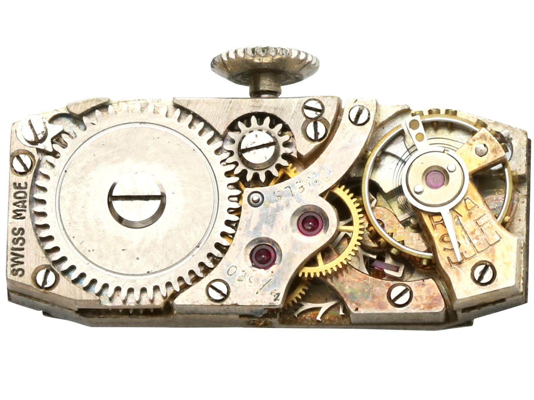 Antike Art-Déco-Cocktailuhr aus Platin mit 2,97 Karat Diamanten, um 1930 3