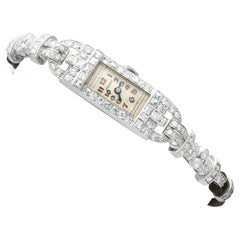 Antique Art Deco Platinum 2.97ct Diamond Ladies Cocktail Watch Circa 1930