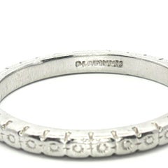 Antique Art Deco Platinum 2mm Floral Eternity Stackable Band Ring sz 5.5