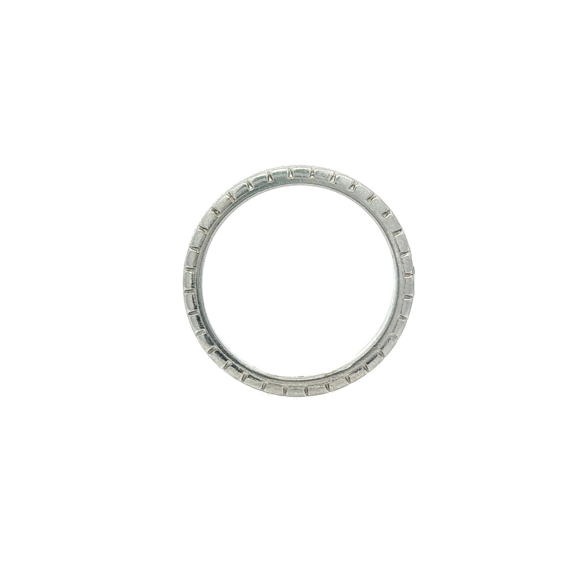 Antike Art Deco Platin 2mm Floral Eternity Stackable Band Ring sz 5,5 (Art déco) im Angebot