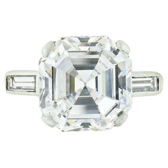 Antique Art Deco Platinum 3.07ctw GIA Asscher Diamond Solitaire Engagement Ring