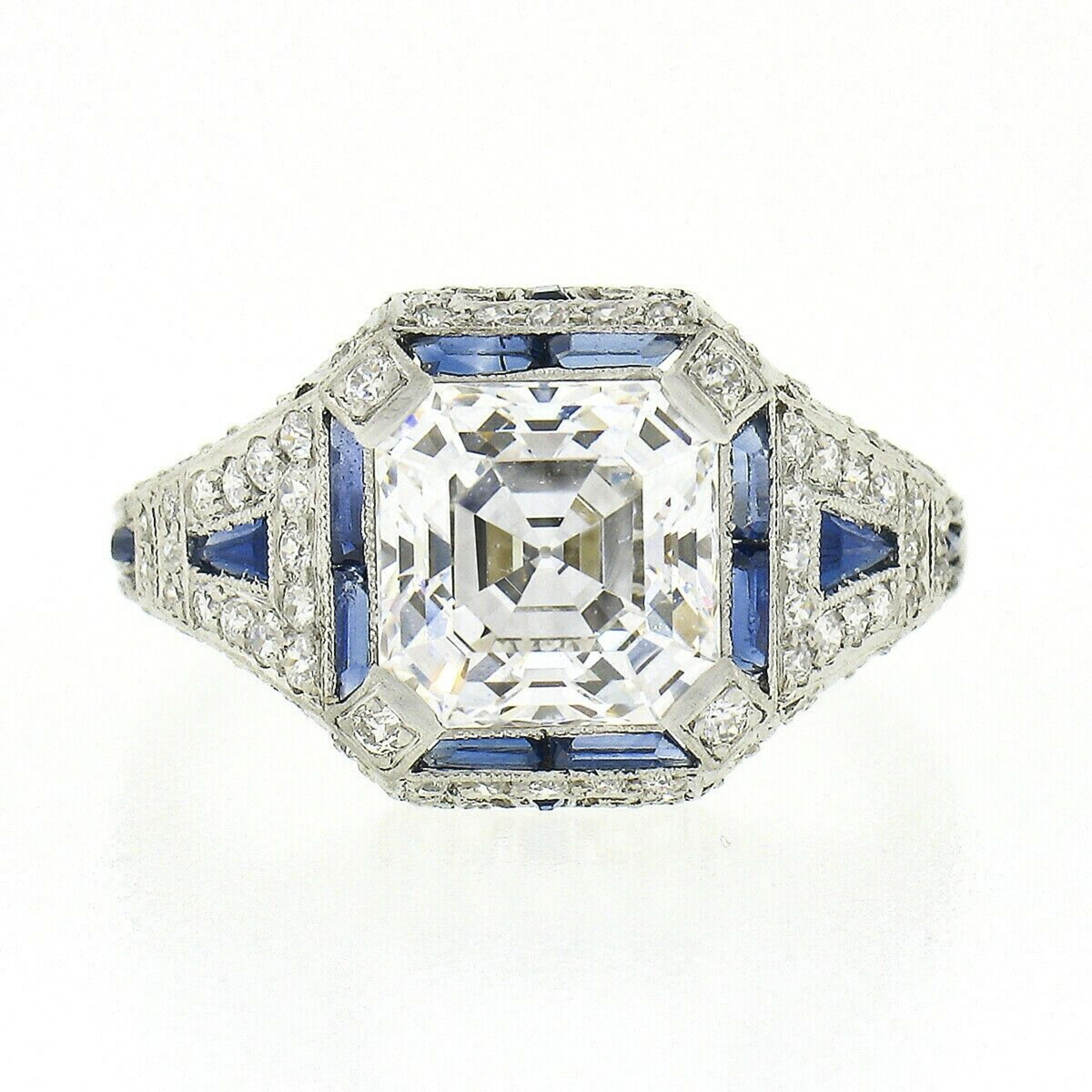 asscher cut diamond ring vintage