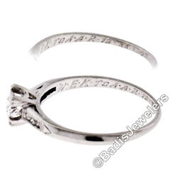 Antique Art Deco Platinum .36ctw Old European Diamond Engagement Ring w/ Accents