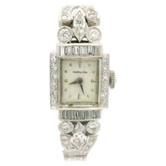Antique Art Deco Platinum 3.72ctw Old Diamond Fancy Wrist Watch Bracelet