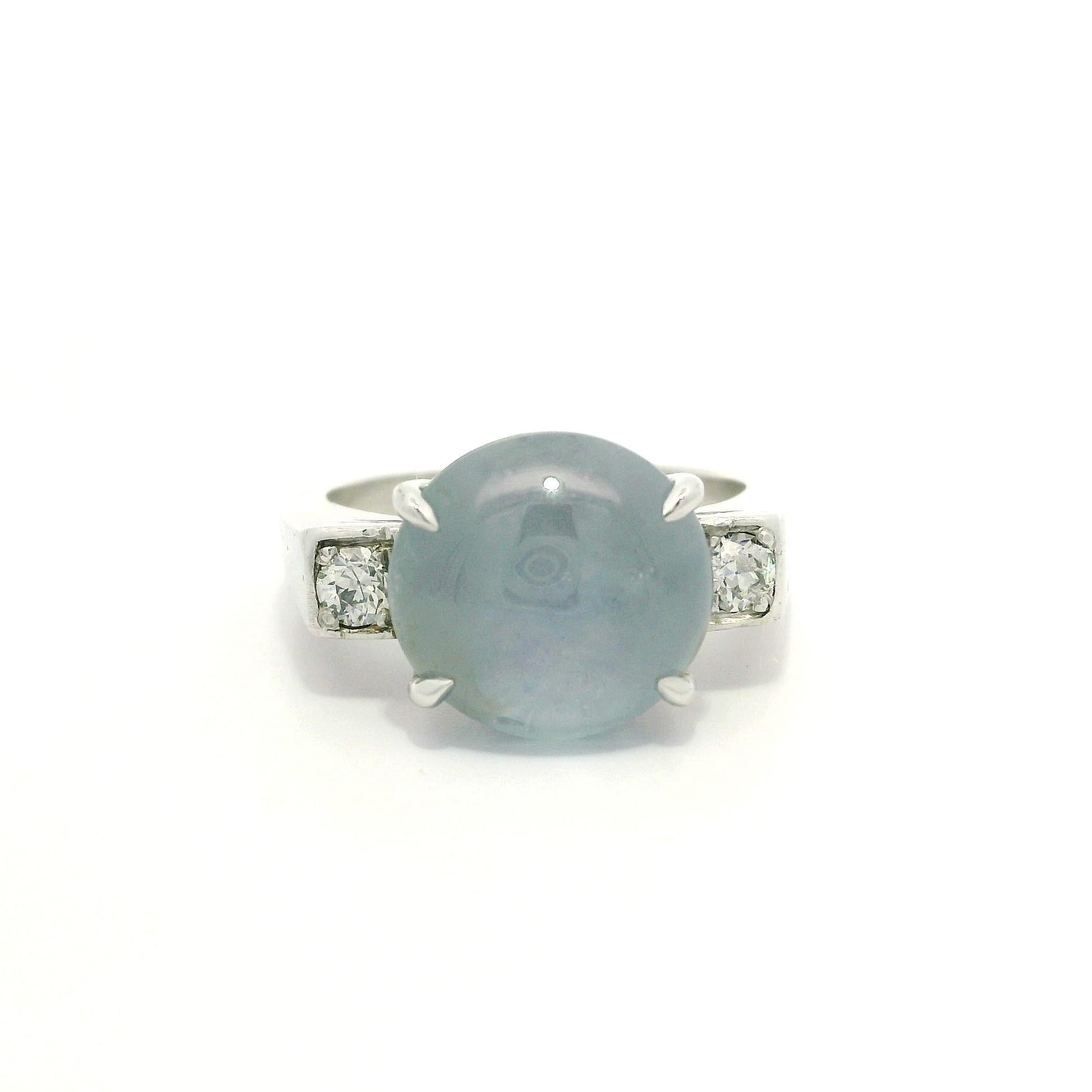 Bague ancienne en platine 8.50ctw Star Sapphire Old European Diamond Sides en vente 4