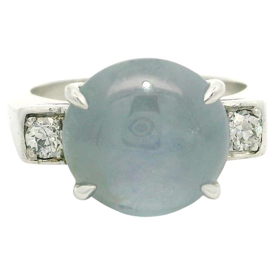 Antike Art Deco Platin 8,50ctw Stern Saphir Alte Europäische Diamant Seiten Ring