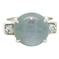 Antike Art Deco Platin 8,50ctw Stern Saphir Alte Europäische Diamant Seiten Ring
