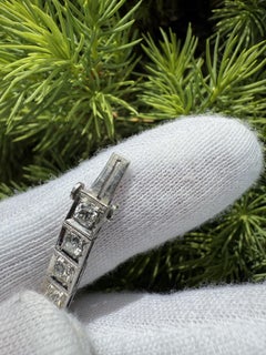Antique Art Deco Platinum 8ctw Old European Diamond Square Line Tennis Bracelet