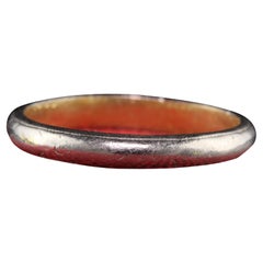 Antique Art Deco Platinum and 18K Yellow Gold Classic Wedding Band