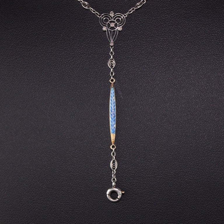 Antique Art Deco Platinum and 18 Karat Yellow Gold Pearl and Enamel ...