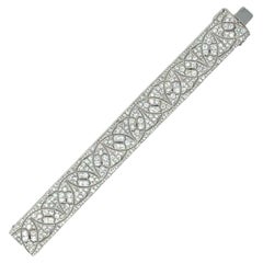 Bracciale antico Art Deco in platino e diamanti