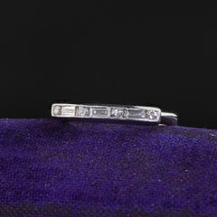 Antique Art Deco Platinum Baguette and Single Cut Diamond Half Band Ring