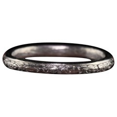 Antique Art Deco Platinum Blossom Engraved Wedding Band