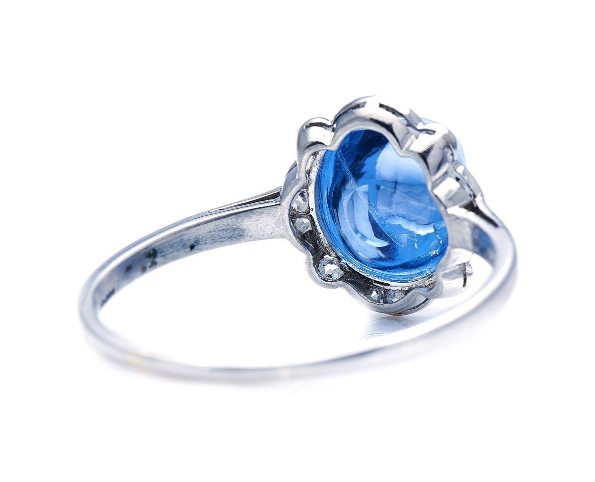 cabochon sapphire engagement ring
